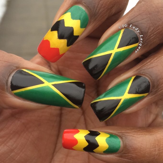 Jamaican flag nails