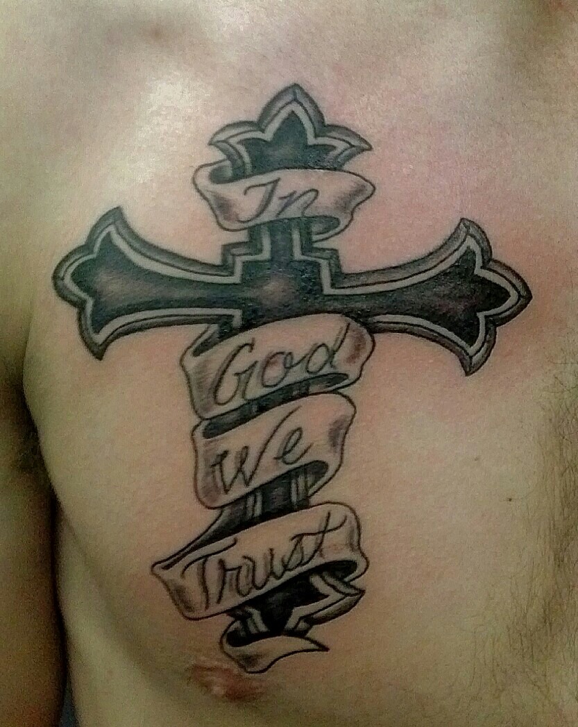 cross with in god we trust tattoo EntertainmentMesh