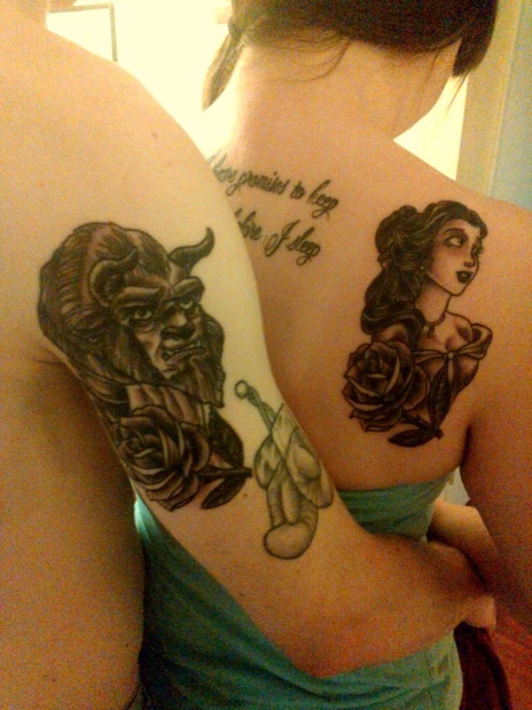 beauty and the beast couples tattoo