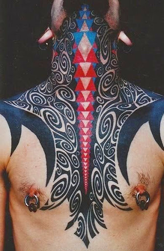 blackwork neck tattoos for men