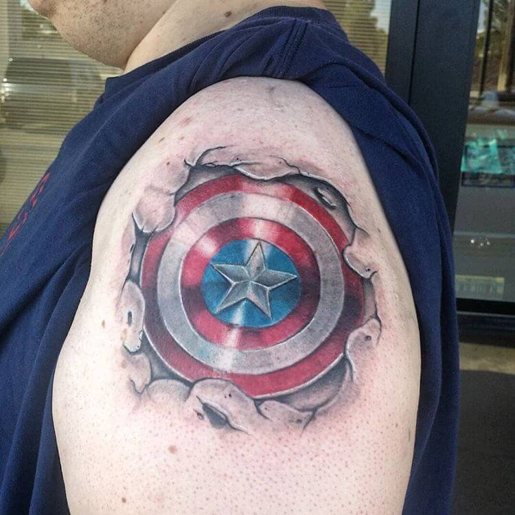 Captain America Shield Tattoo Best Tattoo Ideas