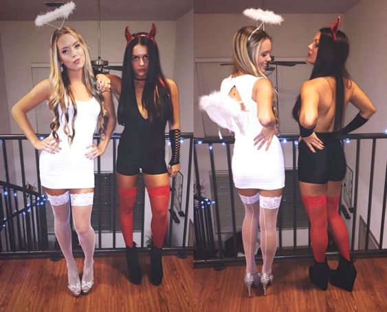 angel devil halloween costume ideas for best college girl friends