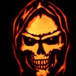 grim reaper face pumpkin carving pattern design ideas for halloween