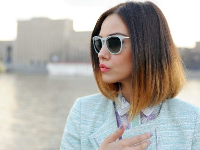 medium ombre inverted long bob haircut