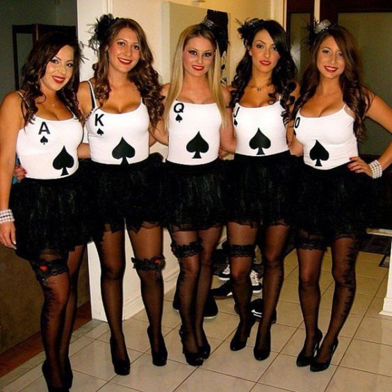 sexy playing cards girls group halloween costumes