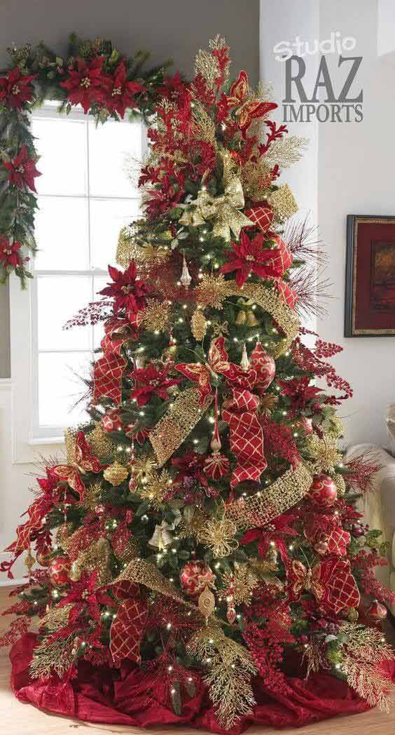 Inspiring Red Green And Gold Christmas Tree Decorations