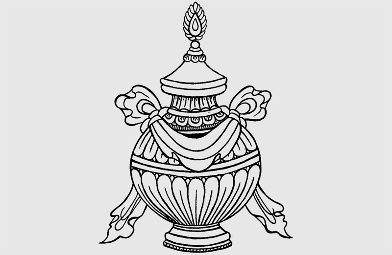 Buddhist Vase Symbol Tattoo Design Sketch Entertainmentmesh