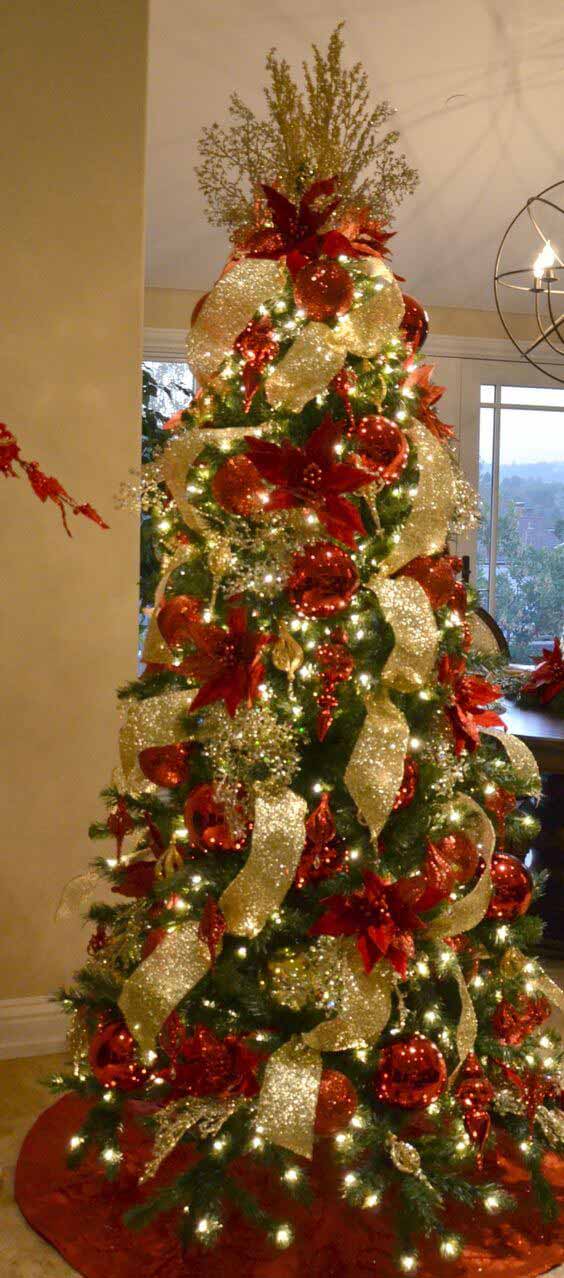 Christmas tree decorated with big globes