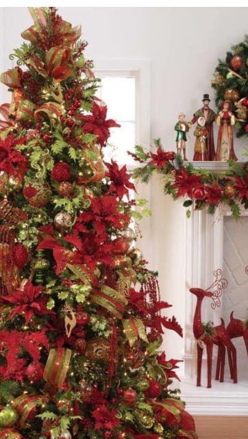 Christmas tree flower decorations