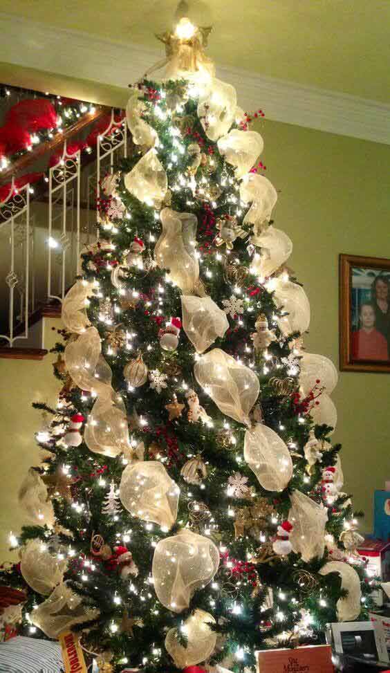 Christmas tree mesh decors