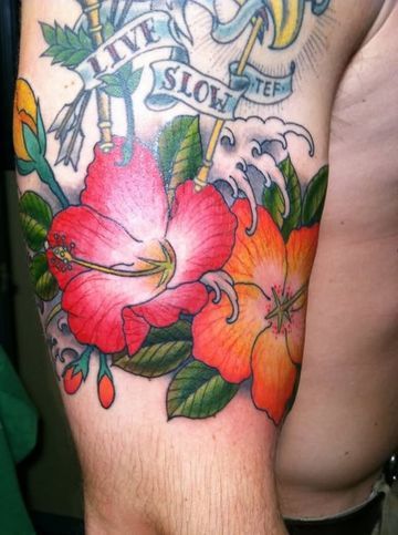 hibiscus flower tattoo for men