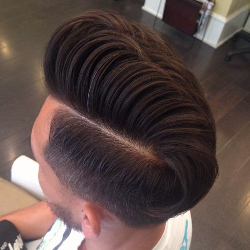 men haircut types-side part pompadour