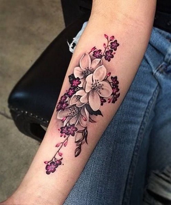 30 Delicate Forearm Flower Tattoo Designs & Ideas