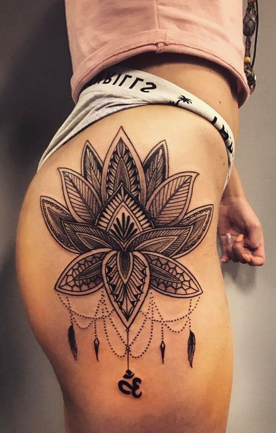 mandala lotus flower tattoo design