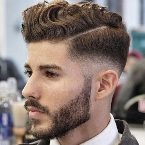 low fade wavy textured hairstyle