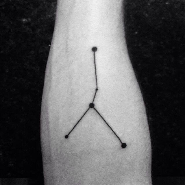 cancer constellation tattoo design on forearm