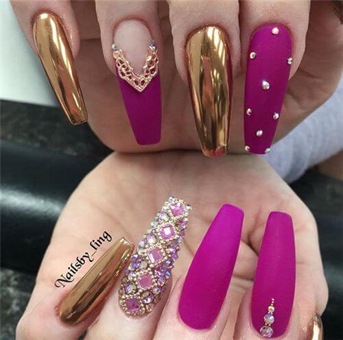 chic summer matte acrylic nails Designs