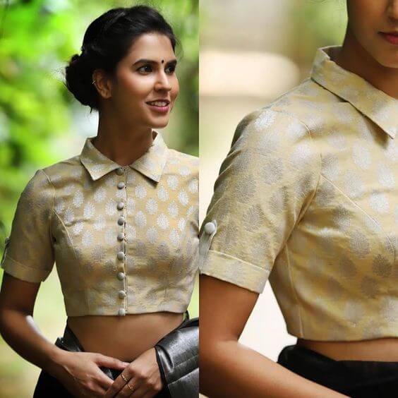 new brocade blouse designs with saree