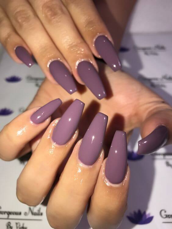purple acrylic nail shapes coffin