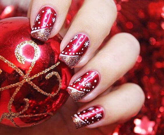 red christmas nail designs