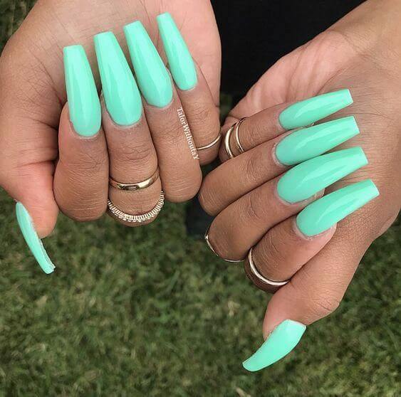trendy coffin acrylic nails