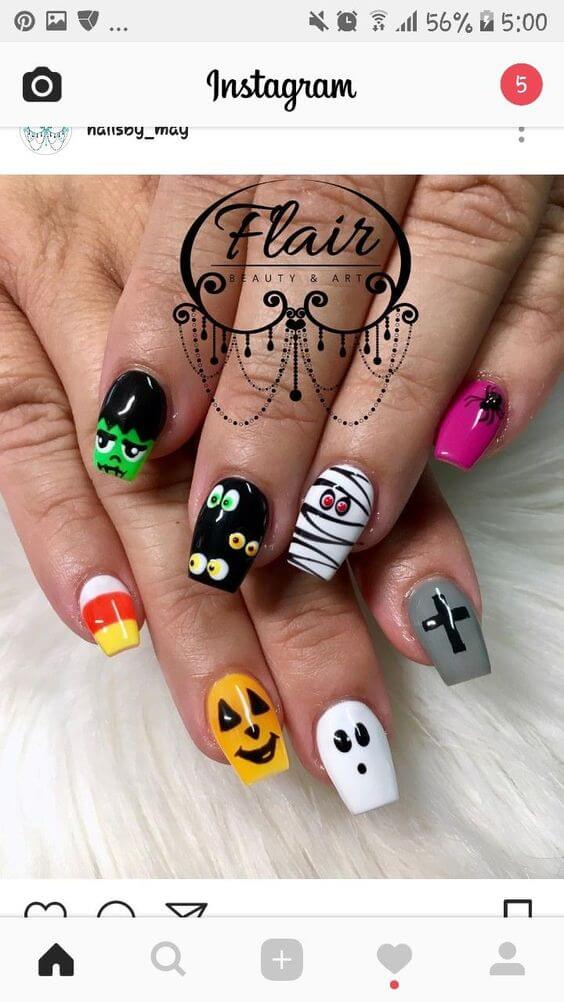 cute painted halloween nails