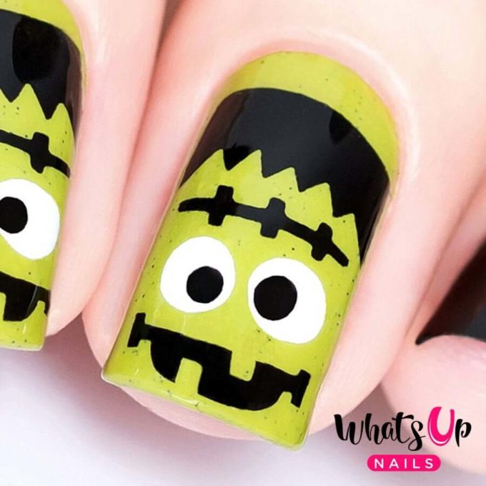 frankenstein monster nail art