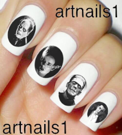 monsters nail art stickers