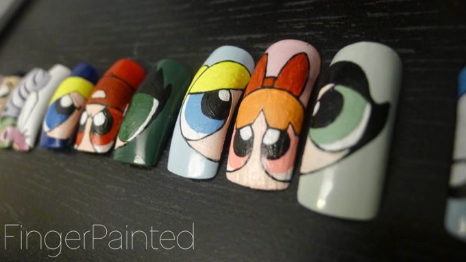 powerpuff girls nail art designs