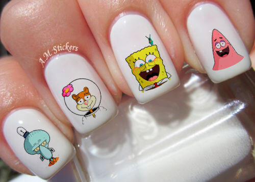 spongebob nail art stickers