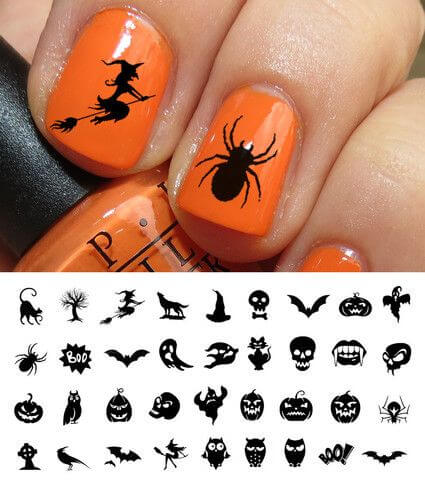 spooky creepy hallowen nail art stickers