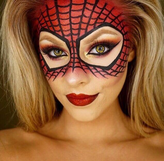 halloween spider-woman face paint