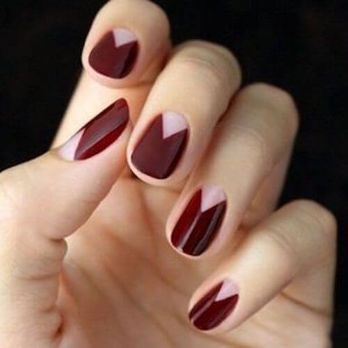 red half moon nails