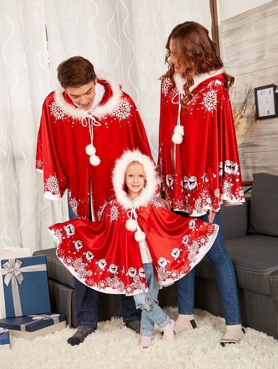 christmas poncho outfit ideas for family