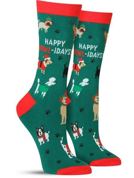 cute dogs holidays christmas socks