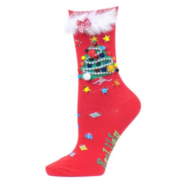 ugly Christmas tree socks