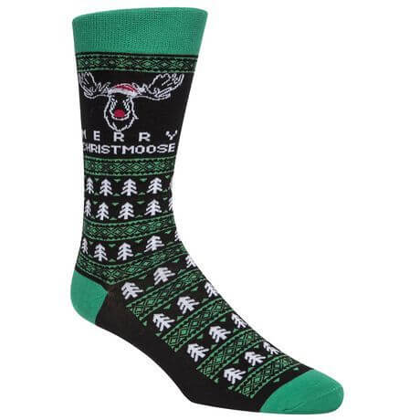 ugly christmas sweater socks with reindeer design