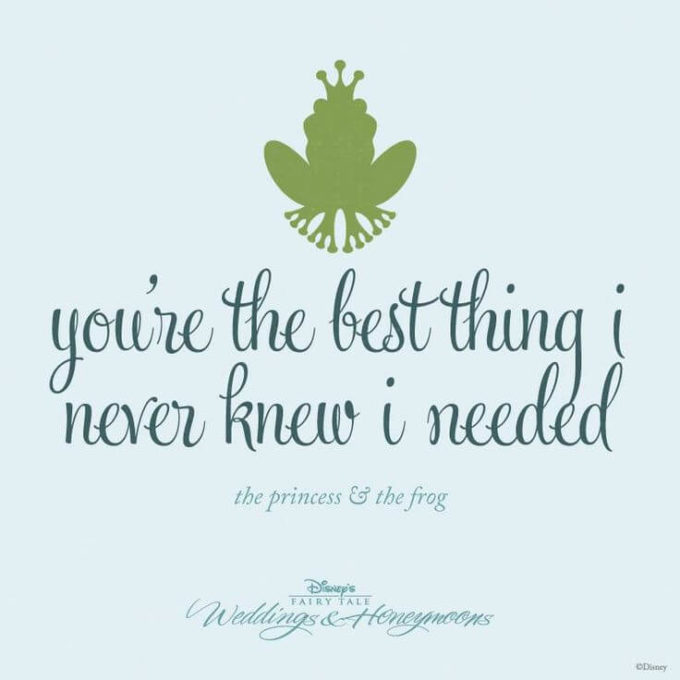 famous Walt Disney love movie The Princess & The Frog cute romantic love quote