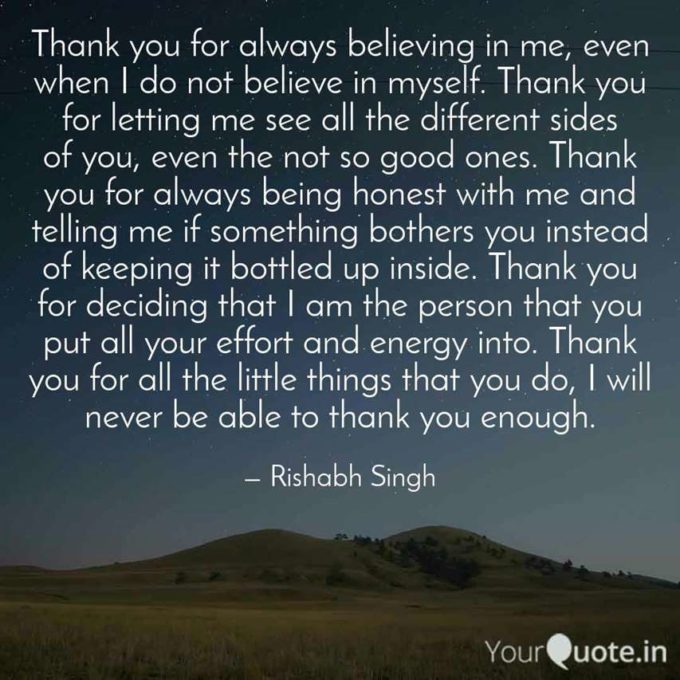 thank you quotes for love
