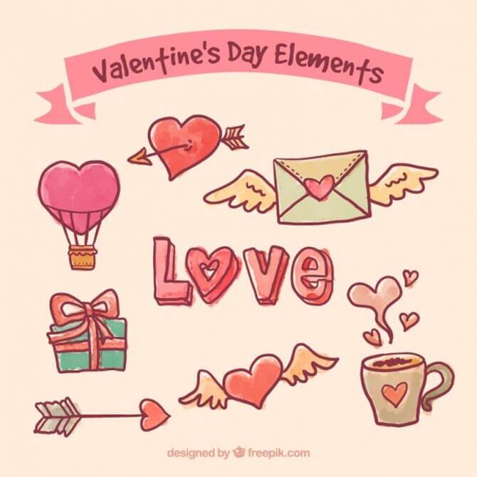 download free valentines day elements vector graphics