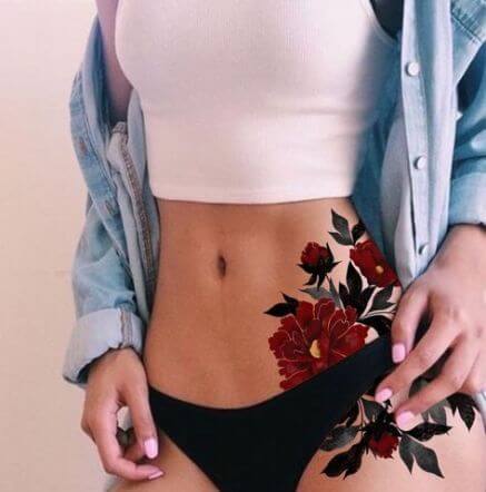 pelvis flower tattoo ideas for girls