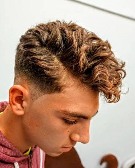 curly hair with side fringe