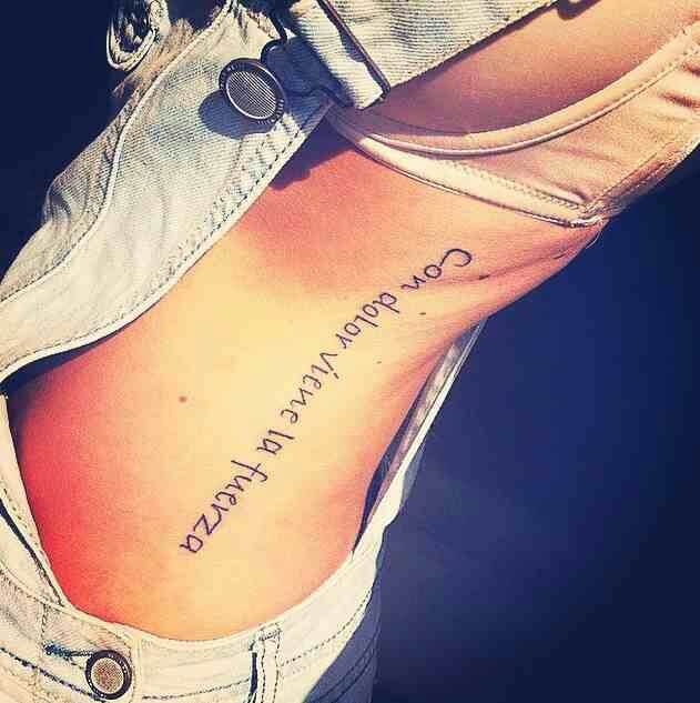 with pain comes strength tattoo in spanish for females