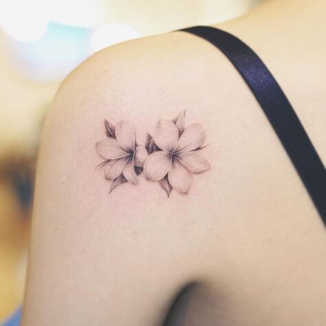jasmine flower tattoo design on back shoulder