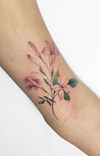 jasmine flowers tattoo design on arm