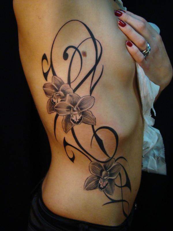 jasmine vine tattoo design on side