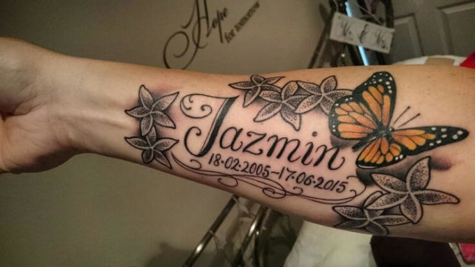 jazmin floral tattoo ideas on arm
