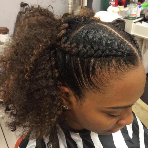 simple braided ponytail hairstyle