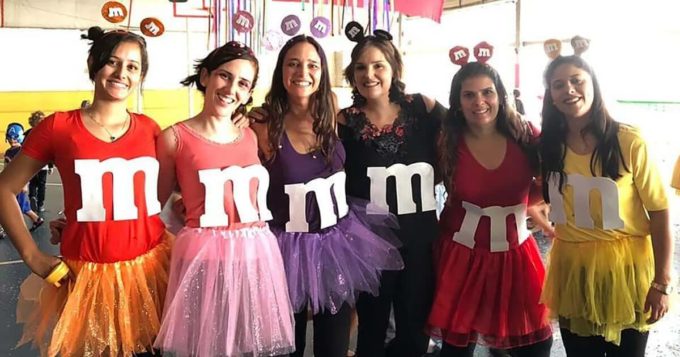 diy homemade m and m girls group of 6 halloween costumes