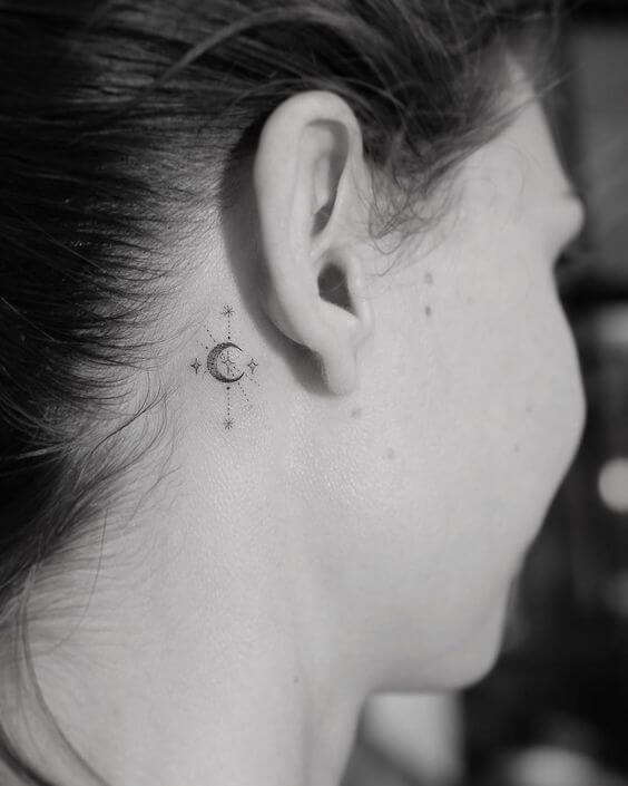 doctor who astronomy tattoo idea behind ear